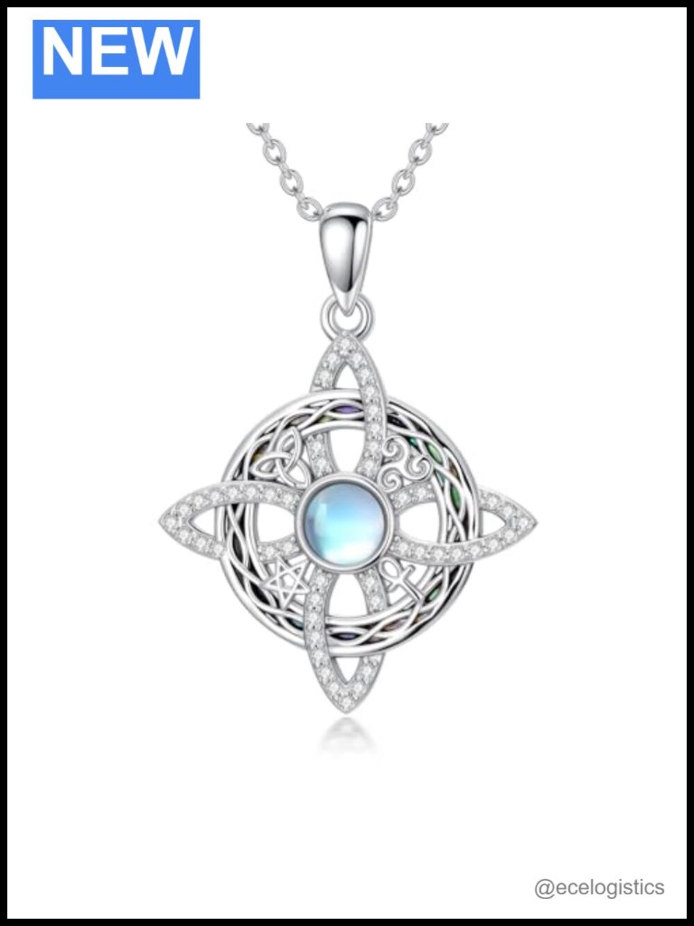Sterling Silver Witch Knot Pendant Necklace